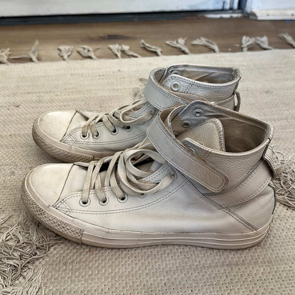 leather converse high tops